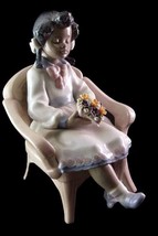Vintage LLADRO Sitting Pretty Young Girl Seated on Chair 5699 Porcelain ... - £191.60 GBP