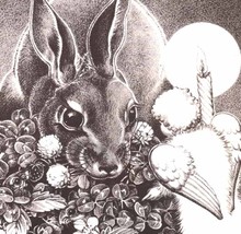 Snow Angel with Rabbit &amp; Mice 1947 Original Illustration Dorothy P. Lathrop - £15.72 GBP