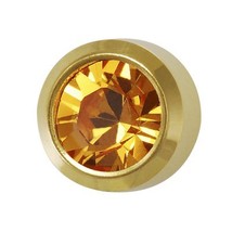 Universal November Ear Piercing Birthstones 6 Pair Topaz 24 K Gold Carti... - £7.85 GBP