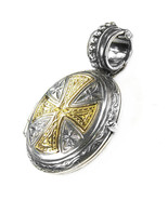 Gerochristo 3367 - Solid 18K Gold &amp; Silver Engraved Locket Pendant with ... - £472.14 GBP