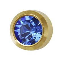 Universal September Ear Piercing Birthstones 6 Pair Sapphire 24 K Gold C... - $9.99