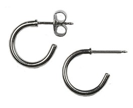 Silver 1/2 Inch Hoops Ear Piercing Earrings Studs Hypoallergenic Studex System 7 - $17.99