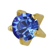 Universal September Ear Piercing Birthstars 12 Pair Sapphire 24 K Gold S... - $19.00