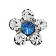 Sensitive Stainless Daisy April Crystal September Sapphire Cartilage Earring Stu - £7.85 GBP