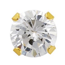 Sensitive Gold Plated 6 MM Cubic Zirconia Cartilage Earring Stud Hypoallergenic  - $9.99