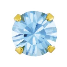 Sensitive Gold Plated 5 mm March Aquamarine Cartilage Earring Stud Hypoa... - $9.99