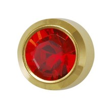 Universal July Ear Piercing Birthstones 6 Pair Ruby 24 K Gold - $9.99