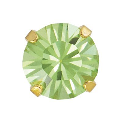 Primary image for Sensitive Gold Plate 5mm August Peridot Cartilage Earring Stud Hypoallergenic Su