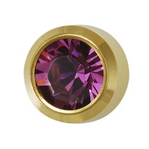 Universal February Ear Piercing Birthstones 12 Pair Amethyst 24 K Gold C... - £11.79 GBP