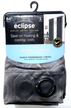 Eclipse Grommet Black Out Panel 52x84in Pearce Thermaweave Smoke Save On Energy - $32.99