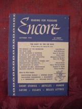 ENCORE magazine October 1945 Ruth McKenney Stephen Crane James M. Cain - £7.64 GBP