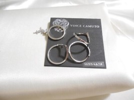 Vince Camuto Silver-Tone Size 4,6,7,8  Set 4 Rings R925 $58 - £19.04 GBP