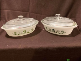 Glasbak Green Daisy Bakeware with lid - $12.67