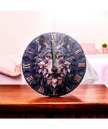 &quot;Geometric Wolf Clock with Roman Numerals - Modern Art Wall Clock for Ho... - €18,09 EUR