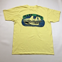 Vintage Mary Day Schooner Camden Maine Size Large Yellow T-Shirt Made in... - $24.74