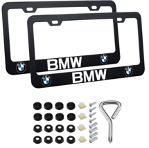 2pcs BMW License Plate Frames with Screw Caps - £31.73 GBP