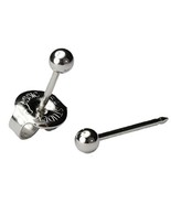 Ear Piercing Earring 4 mm Long Post Round Silver Ball Studs"Studex System 75" Hy - $9.99