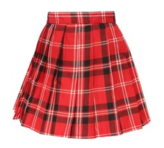 Women`s plus size high waisted plaid Pleated Skirts costumes(4XL ,Red black w... - £17.10 GBP