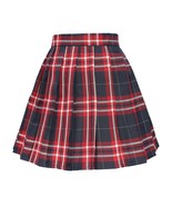 Women`s Flared Vintage Pleated High Waist Pleated Skirts(XL,Blue Wine Wh... - £17.20 GBP