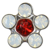 Studex Sensitive Regular White Opal and Ruby Crystal Daisy Stainless Steel Stud  - £4.95 GBP