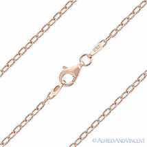 2mm Oval Cable Pave Link 925 Sterling Silver 14k Rose Gold-Plated Chain Necklace - $37.61+