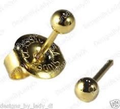 System 75 10K Gold Ball Ear Piercing Stud 7514-3000-23 - £23.63 GBP