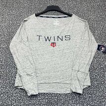 Minnesota Twins Sweatshirt Women Medium Gray Fanatics Long Sleeve Pullov... - $31.94 CAD