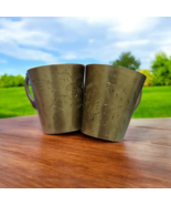 2 Cups Antique Engraved Brass Cups Rare Vintage Collectibles كاسات نحاس ... - €22,11 EUR