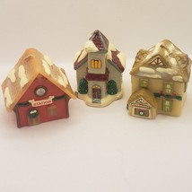 Vintage Candles Snow Capped House Shaped Wax Christmas Xmas Village Lot of 3 - £15.20 GBP