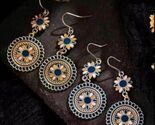 Clearance!Gorgeous Multi Colored Dbl Disc Flower Earrings Silver or Gold? - $7.00