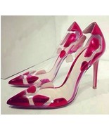 Elegant Sexy  Sheer shallow mouth high heels Party Dress shoes Red Gold... - £63.94 GBP