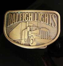 Vintage Raleigh Lights Belt Buckle 18 Wheeler Trucker Birthday Fathers D... - $50.00