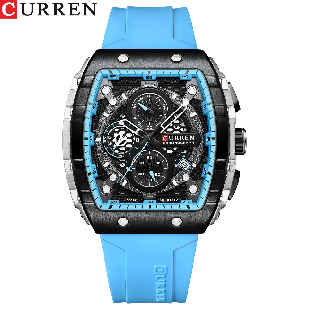 Newest Design Men Wristwatch CURREN 8442 Man Quartz Watches For Boys Lum... - £33.95 GBP