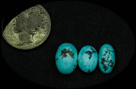 6.5 cwt. Vintage Persian Lot of 3 Matched Turquoise Cabochons - £27.54 GBP