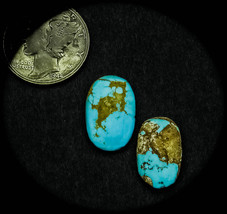 6.0 cwt. Vintage Persian Lot of 2 Matched Turquoise Cabochons - £25.01 GBP