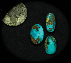 7.0 cwt. Vintage Persian Lot of 3 Matched Turquoise Cabochons - £25.07 GBP