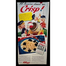 Kelloggs Rice Krispies Vintage Print Ad 40s Cereal Breakfast Food Kitchen Decor - $13.89