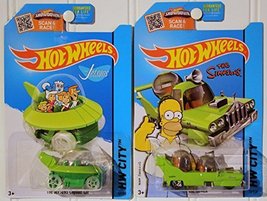 2015 Hot Wheels Hw City: THE JETSONS Capsule Car &amp; The Simpsons: The Homer - Set - £21.48 GBP