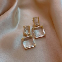 new transparent glass block women's Earrings luxury Party Jewelry sexy girls unu - £9.20 GBP
