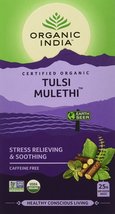 Organic India Tulsi Mulethi 25 Tea Bags,Pack of 5,Stress Relieving & Soothing - $38.18