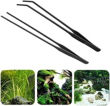 2PCS Aquarium Tweezers Stainless Steel Straight and Curved Tweezers Set Long Han - £9.48 GBP