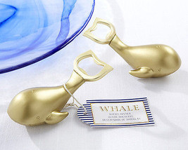 1 Antique Gold Whale Bottle Opener Wedding Favor Beach Nautical Party Gift - £5.42 GBP