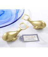 1 Antique Gold Whale Bottle Opener Wedding Favor Beach Nautical Party Gift - $6.81