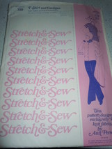 Vintage Stretch &amp; Sew Misses T-Shirt &amp; Cardigan Pattern #300 1976 - $5.99