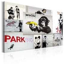 Tiptophomedecor Stretched Canvas Street Art - Banksy: Collage Police - Stretched - $99.99+