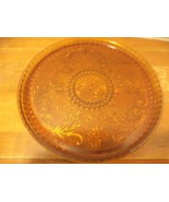 Indiana Tiara Amber Sandwich Glass Platter / Cake Plate - $372.18 MXN
