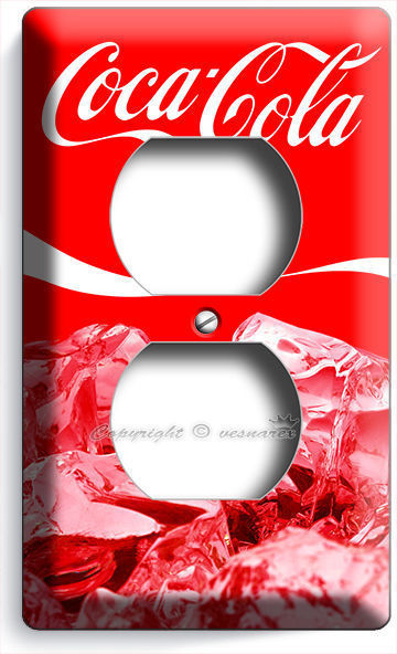 COCA COLA ICE CUBES POWER OUTLET RECEPTACLE COVER WALL PLATE COKE KITCHEN DECOR