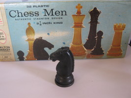 1969 Chess Men Board Game Piece: Authentic Stauton Design - Black Knight - £0.79 GBP