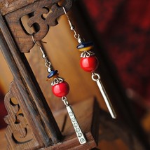 Big star handmade vintage Chinese wind Tibetan silver dangle earrings ,New Origi - £7.17 GBP