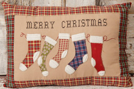 7P5748-Merry Christmas Stocking Cloth Pillow  - $11.95